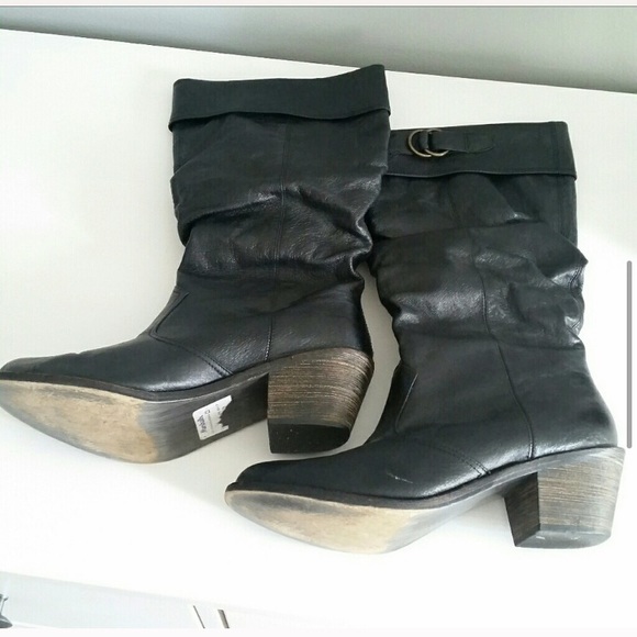 Steve Madden 8.5 Gaven Black Cowboy Leather Boots - Picture 3 of 7